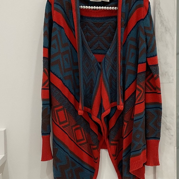 🔴BLU PEPPER TRIBAL OPEN FRONT SWEATER CARDIGAN🔴 - Picture 6 of 9
